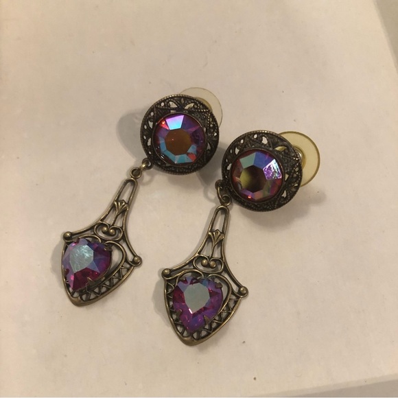Vintage Teardrop Sterling Sliver Earnings - Picture 1 of 5